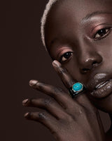 TURQUOISE + BLACK AGATE + GOLD FAMILY RING - Hey Babe LA